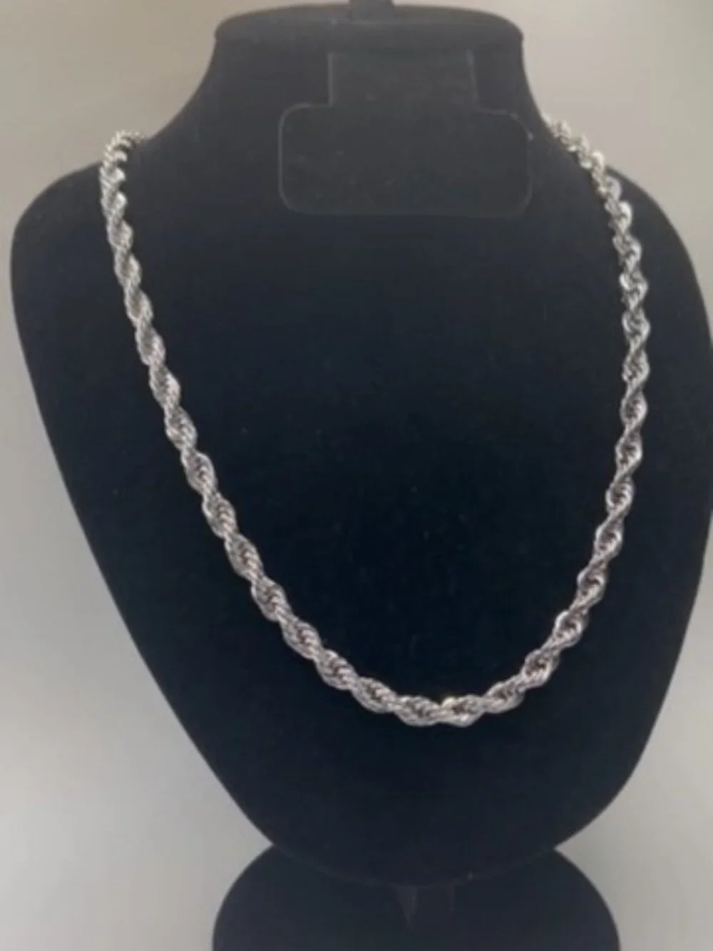 Unisex Real 925 Silver Rope Chain Plated 6mm 20 Inch Non Tarnish Sleek Durable